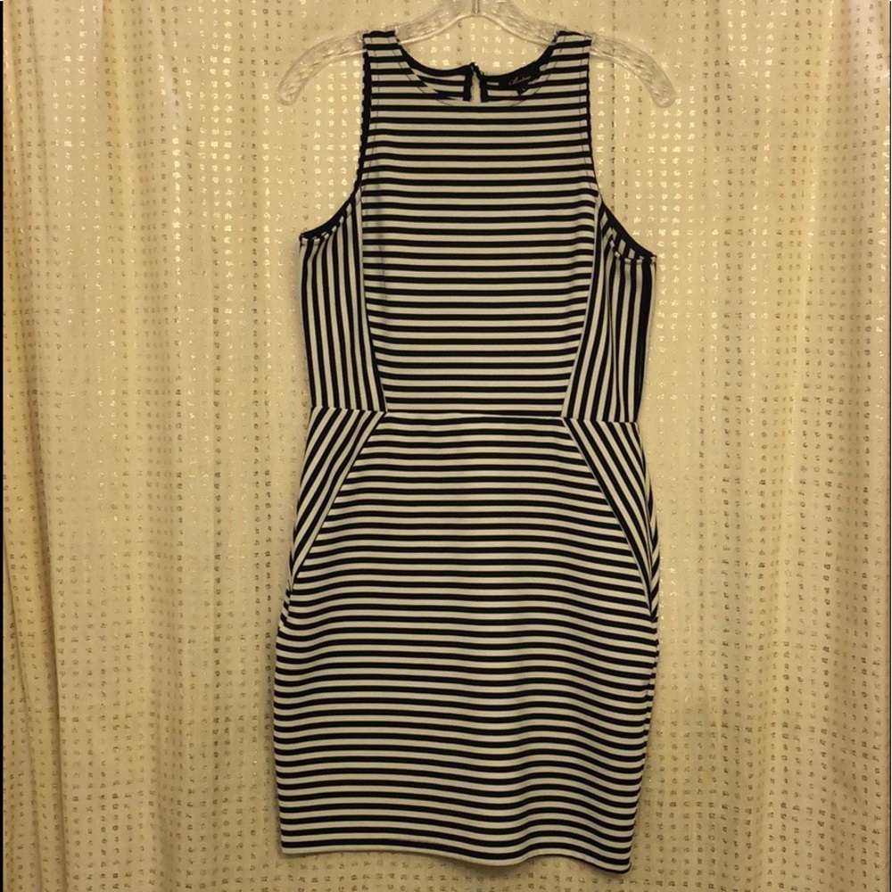 Black and white strip dress